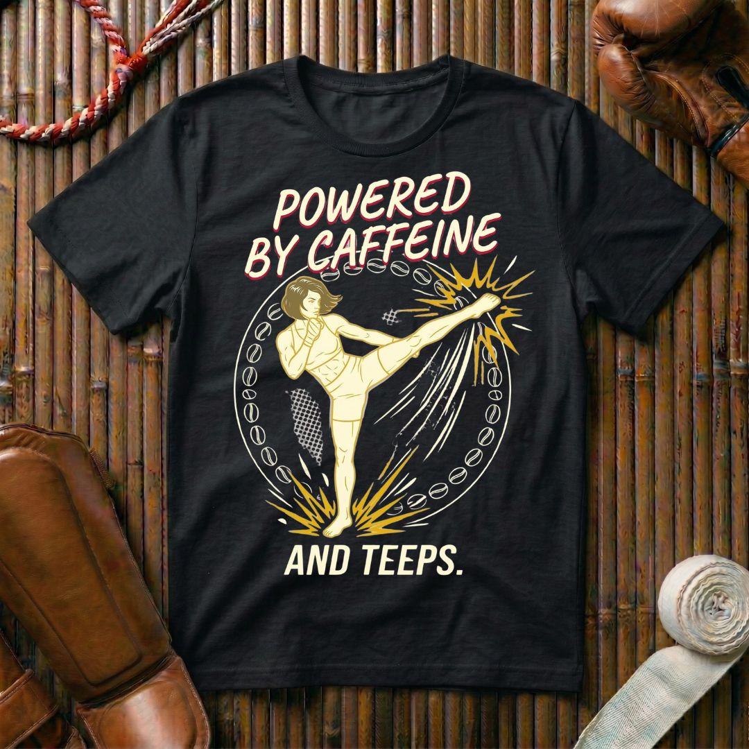 Powered By Caffeine And Teeps - T-Shirt
