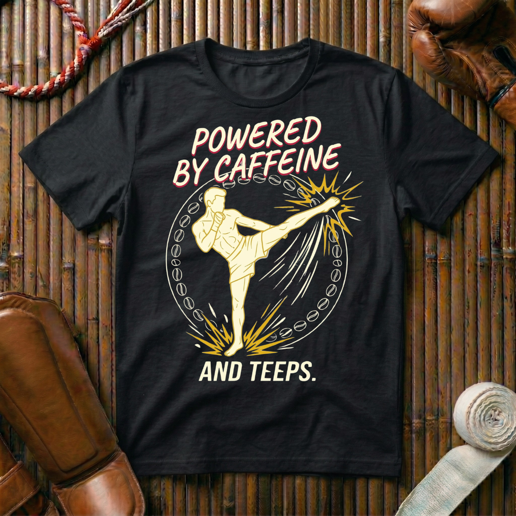 Powered By Caffeine And Teeps - T-Shirt