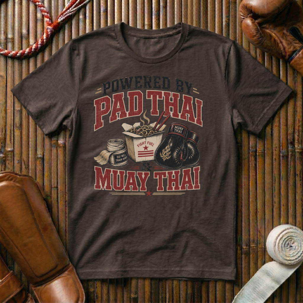 Powered By Pad Thai & Muay Thai - T‑Shirt