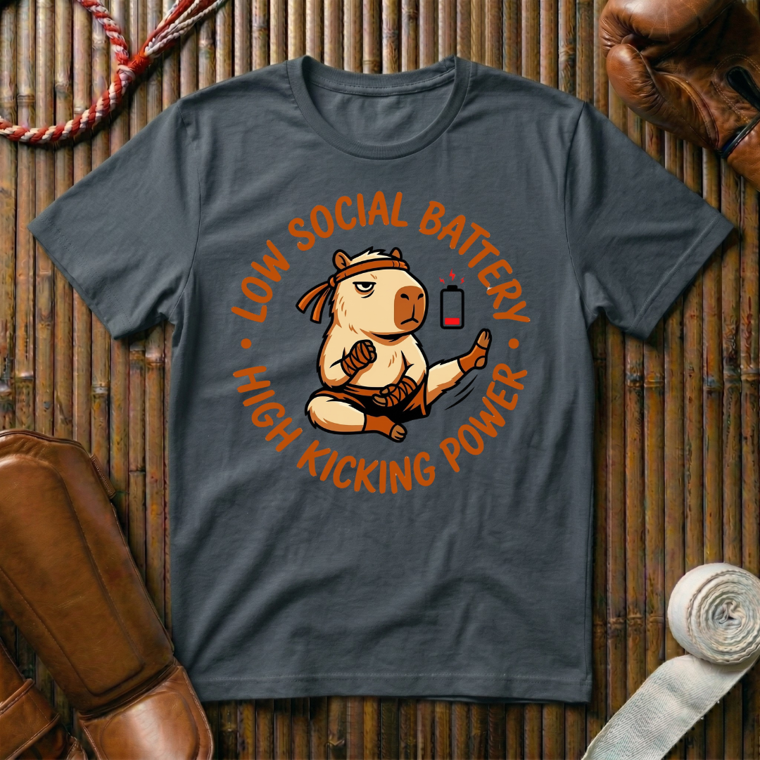 Low Social Battery - High Kicking Power - T-Shirt