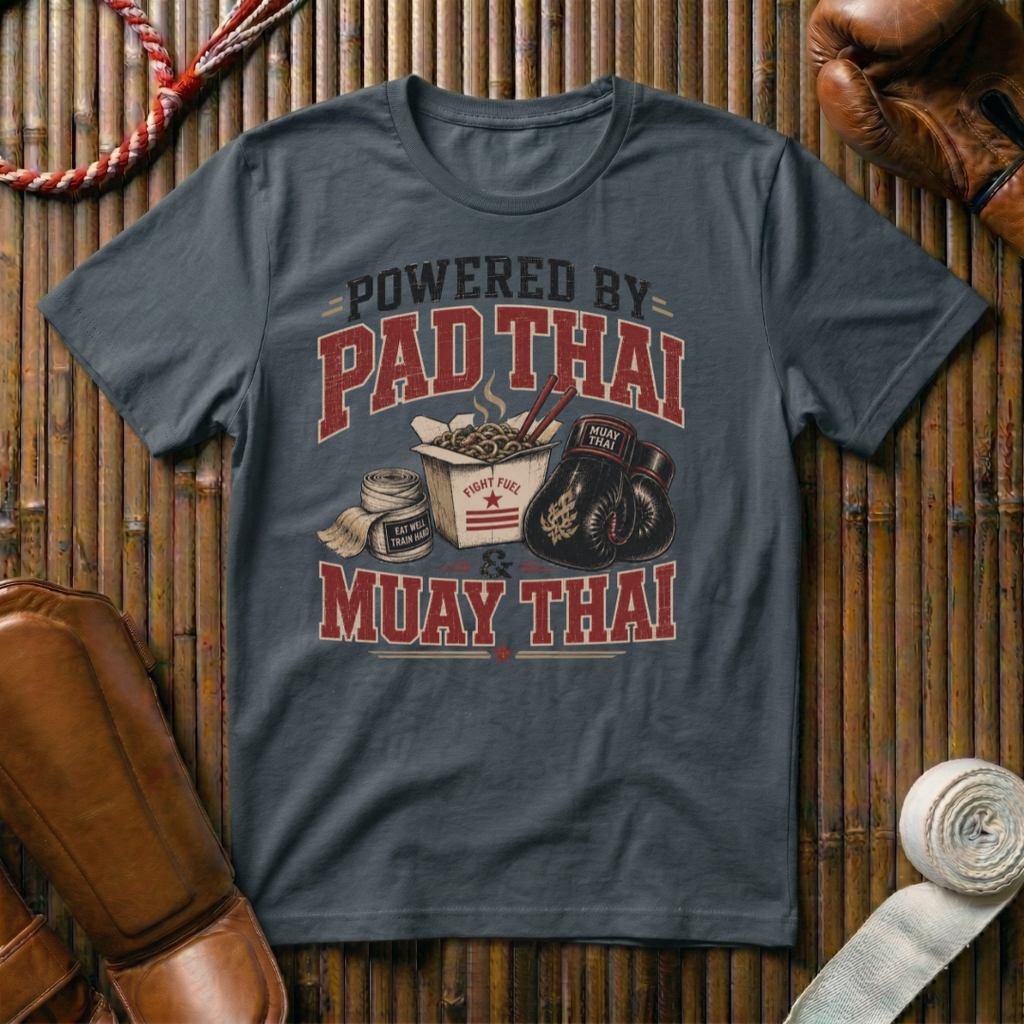 Powered By Pad Thai & Muay Thai - T‑Shirt