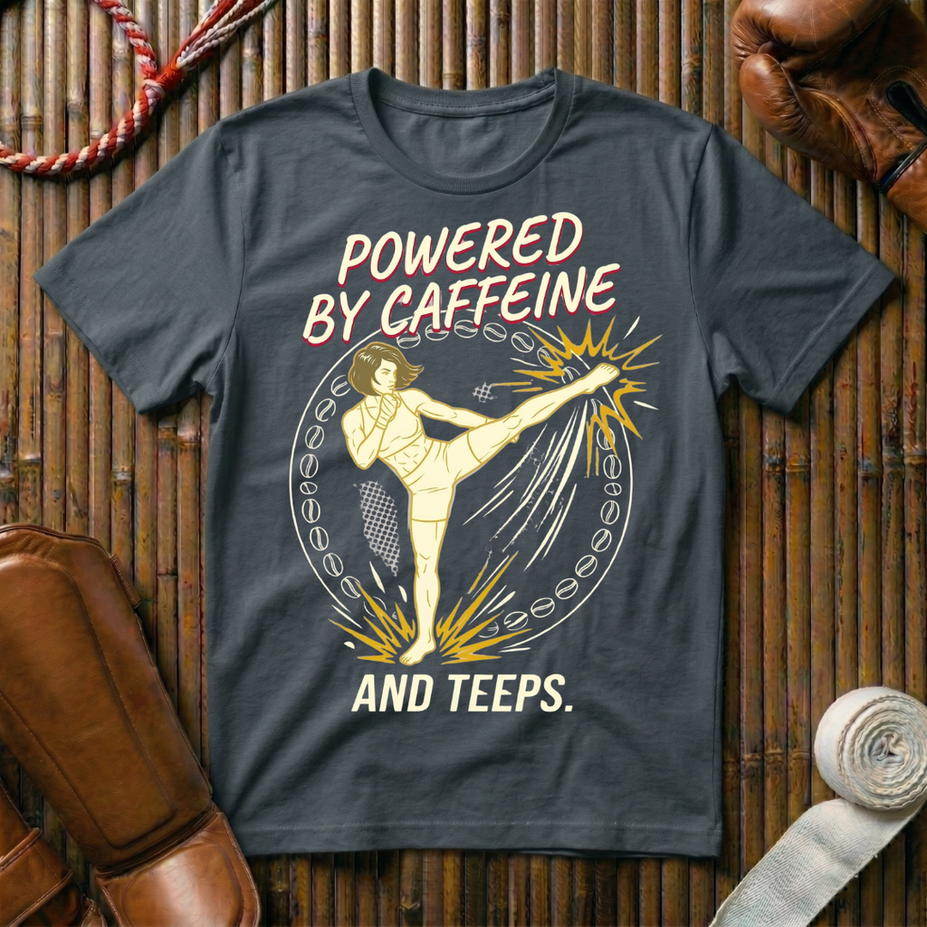 Powered By Caffeine And Teeps - T-Shirt