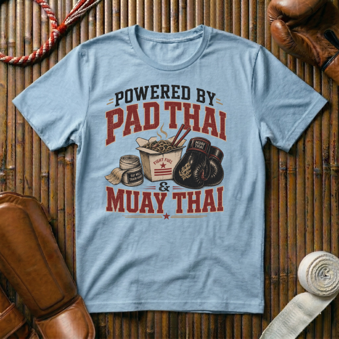 Powered By Pad Thai & Muay Thai - T‑Shirt