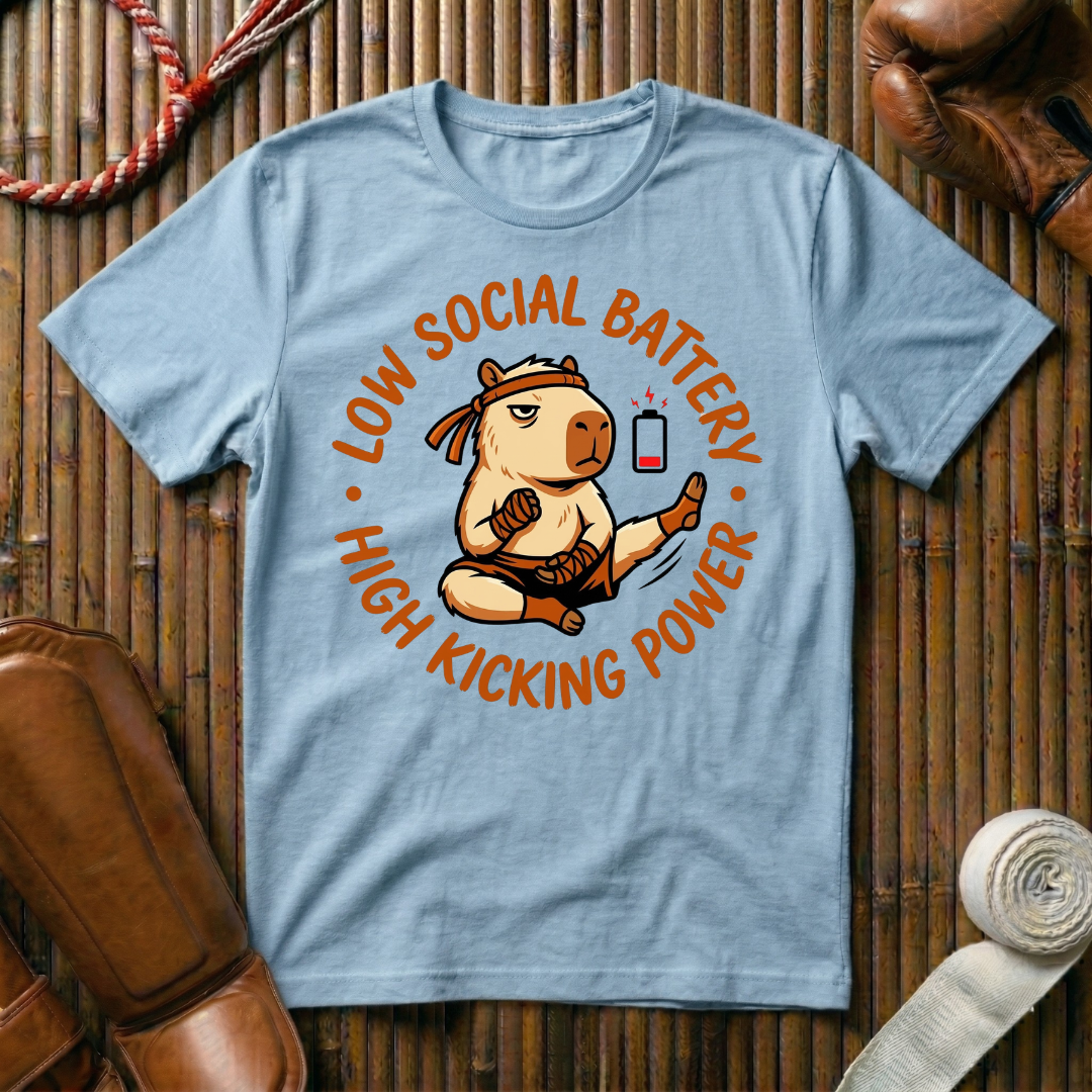 Low Social Battery - High Kicking Power - T-Shirt