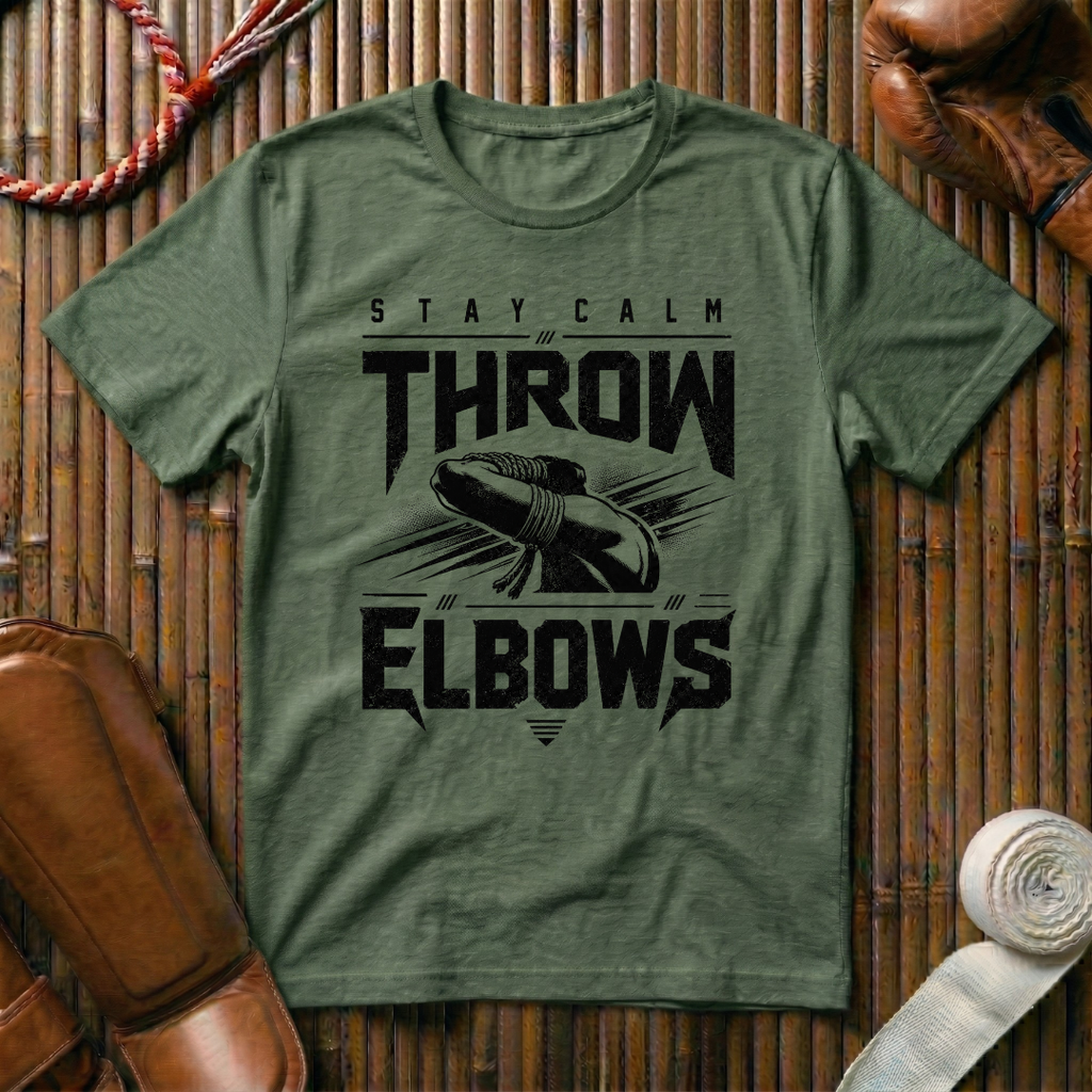 Stay Calm Throw Elbows - T‑Shirt