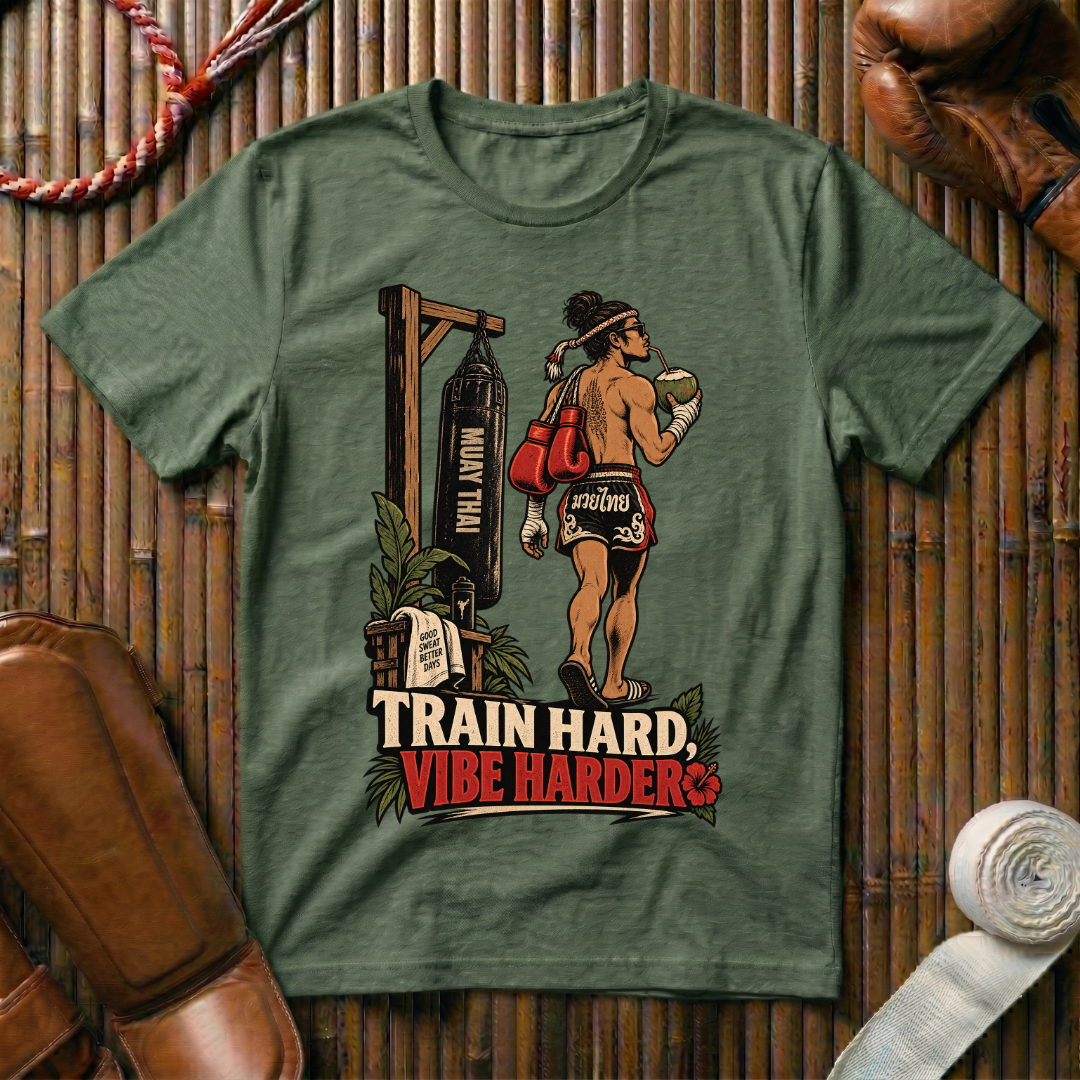 Train Hard Vibe Harder - T‑Shirt