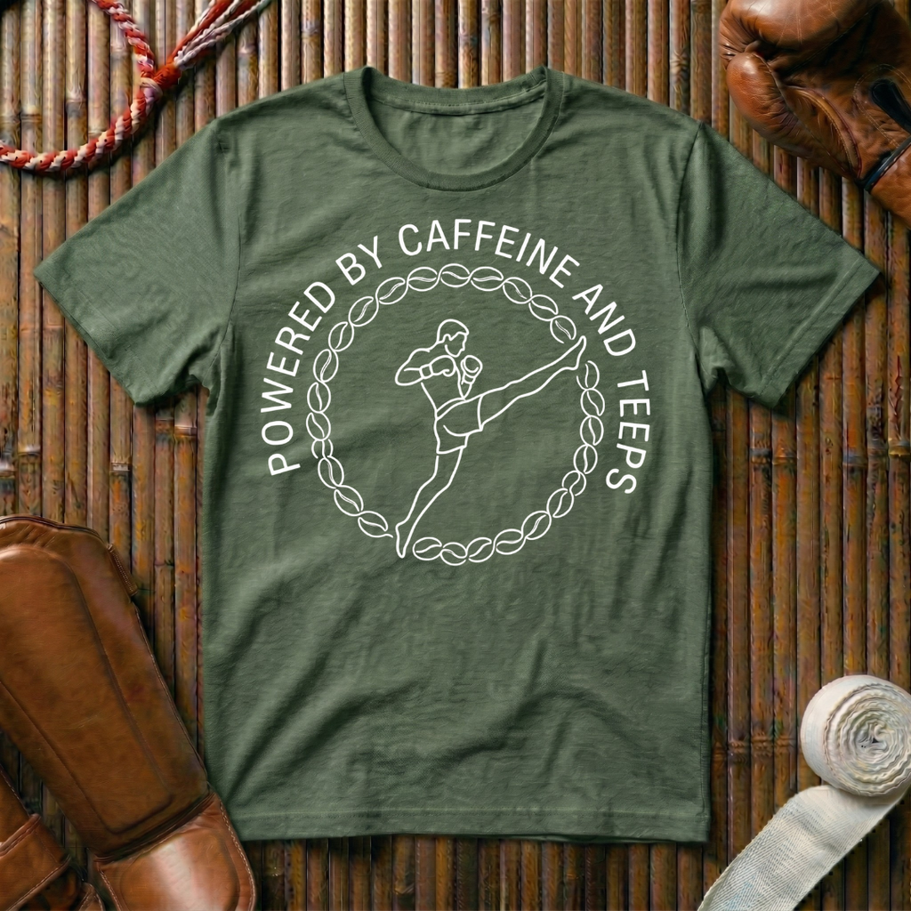 Powered By Caffeine And Teeps - T-Shirt