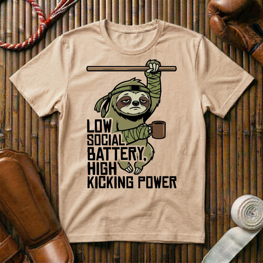Low Social Battery - High Kicking Power - T-Shirt