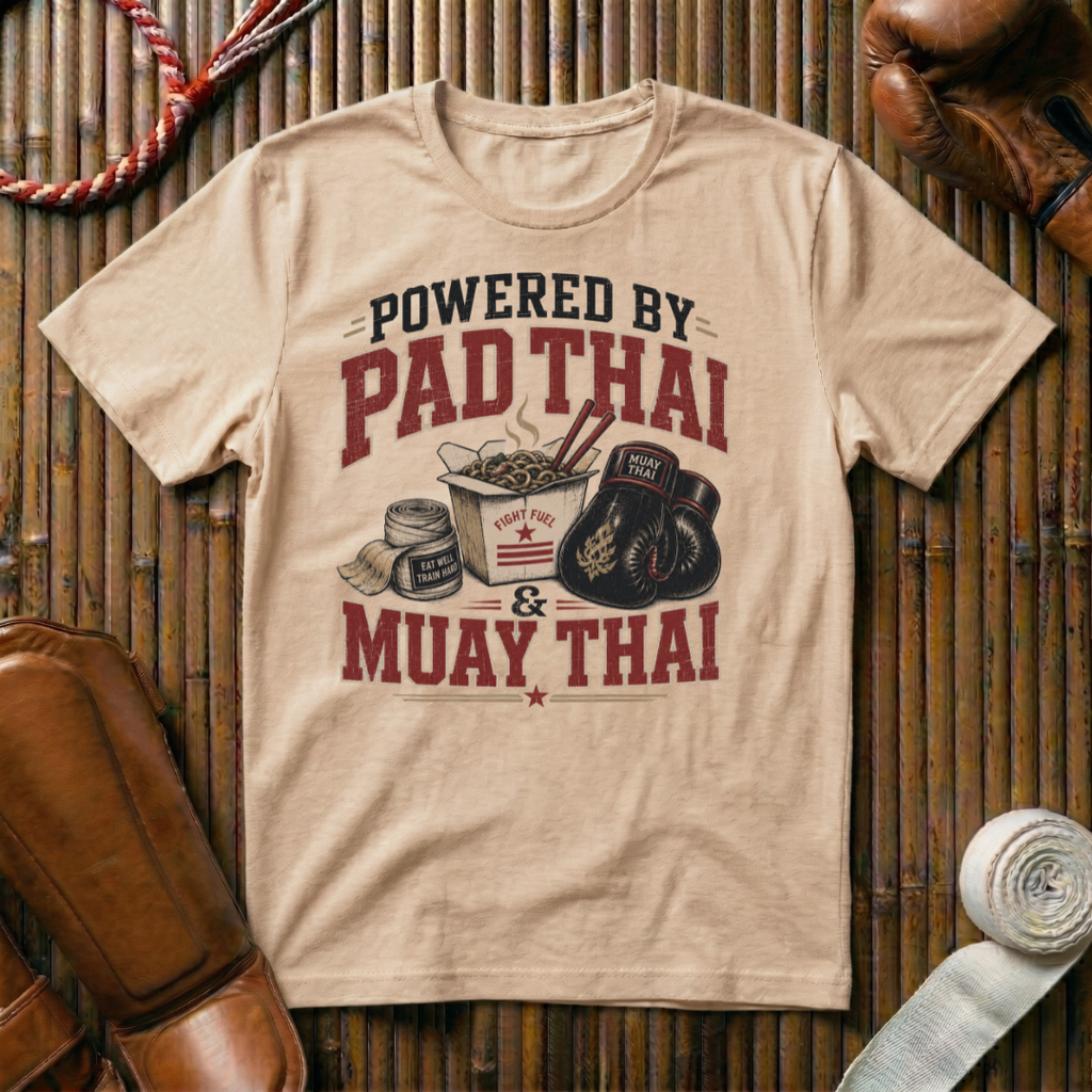 Powered By Pad Thai & Muay Thai - T‑Shirt