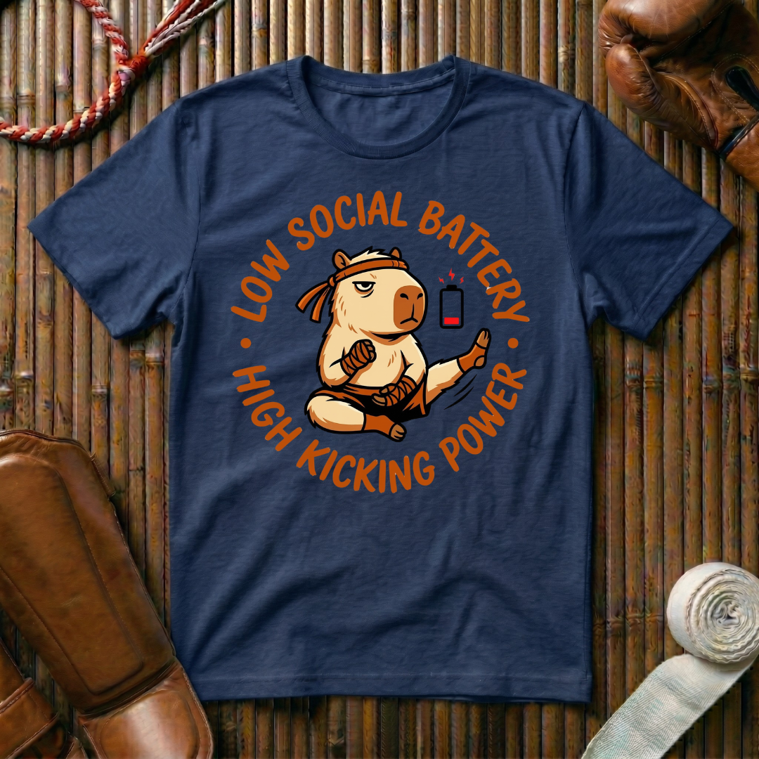 Low Social Battery - High Kicking Power - T-Shirt