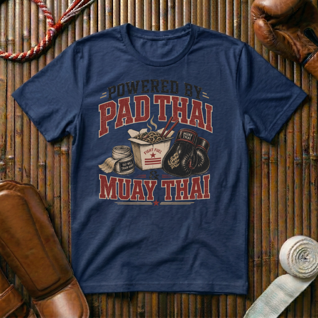 Powered By Pad Thai & Muay Thai - T‑Shirt