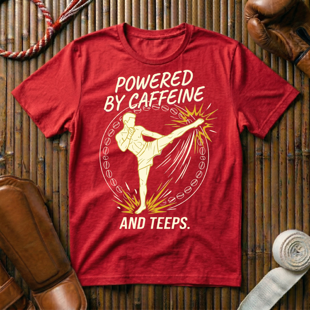 Powered By Caffeine And Teeps - T-Shirt