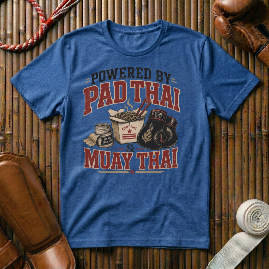 Powered By Pad Thai & Muay Thai - T‑Shirt