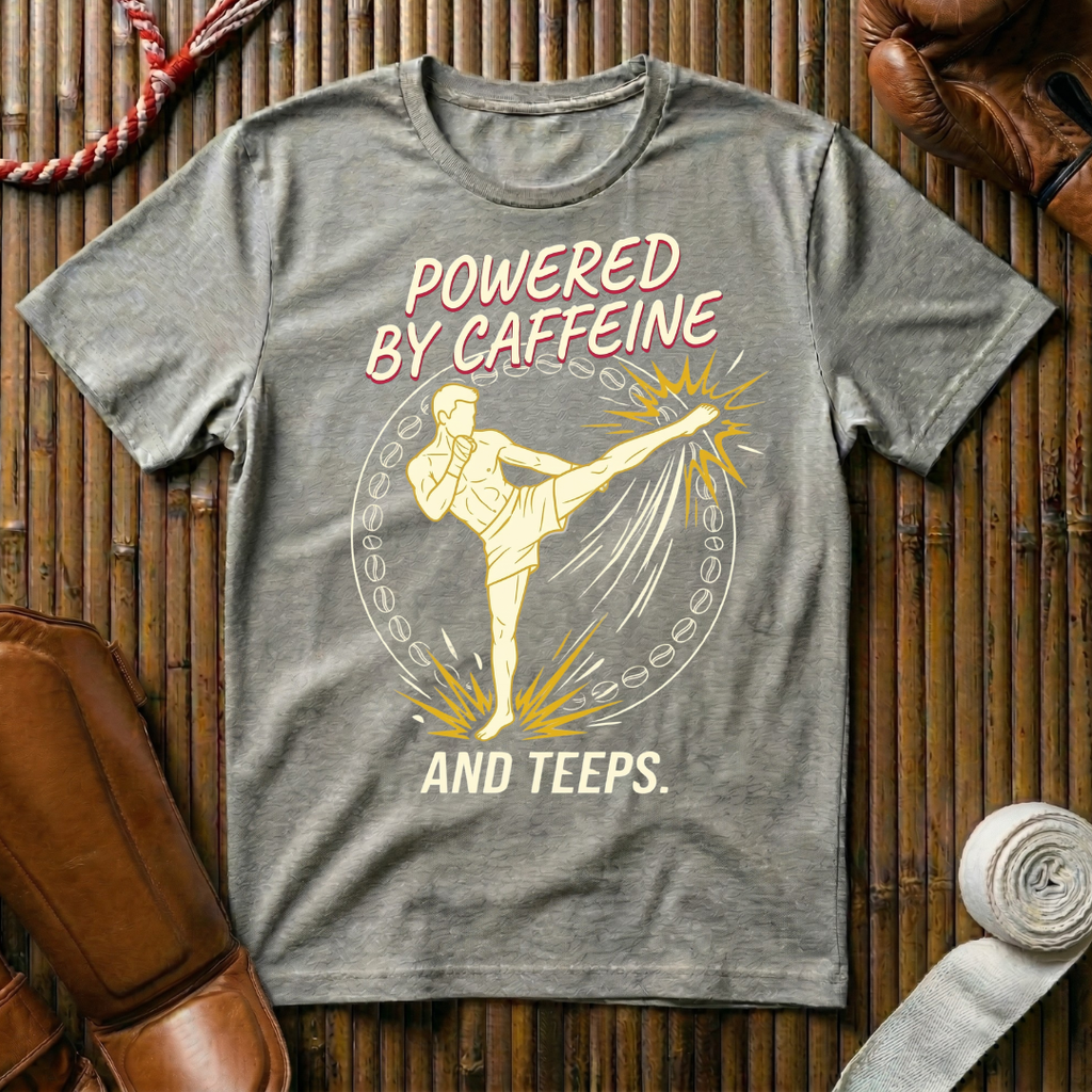 Powered By Caffeine And Teeps - T-Shirt