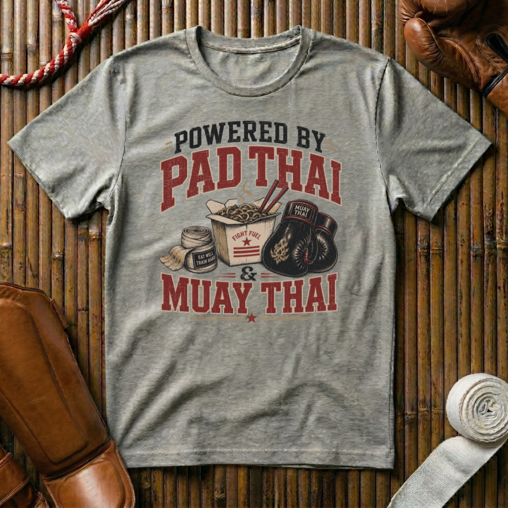 Powered By Pad Thai & Muay Thai - T‑Shirt
