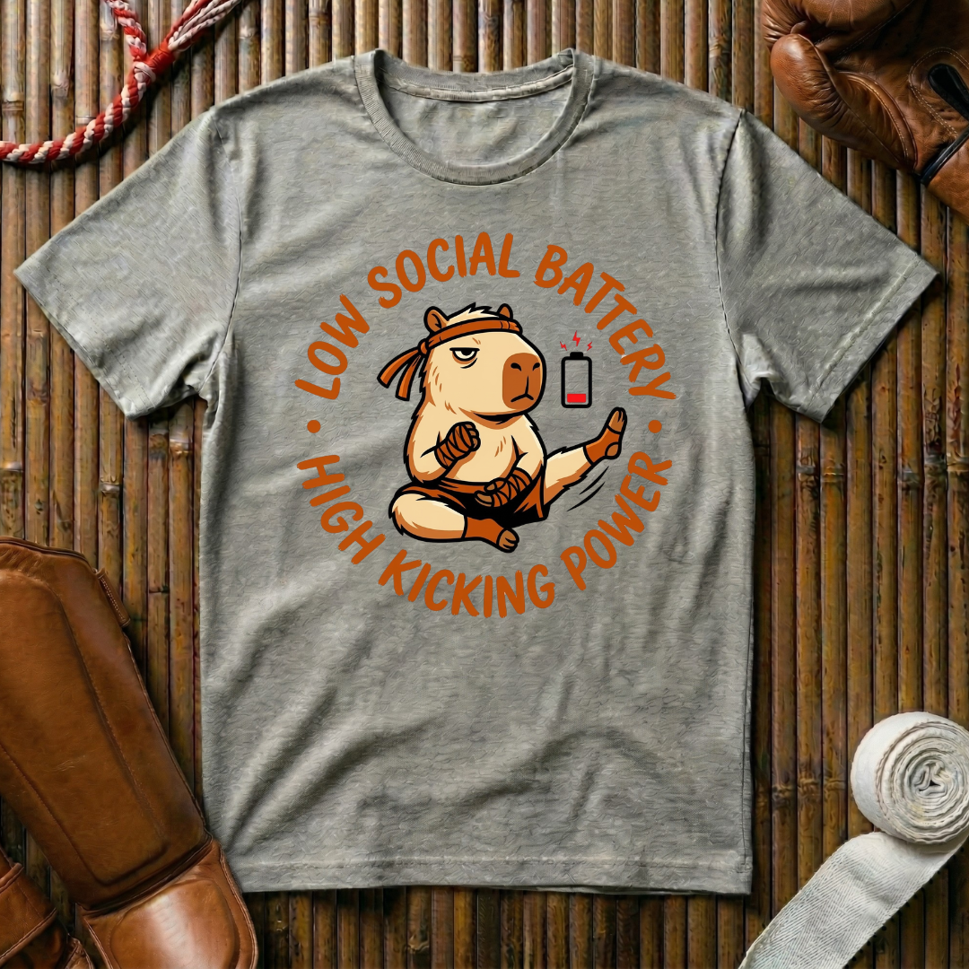 Low Social Battery - High Kicking Power - T-Shirt