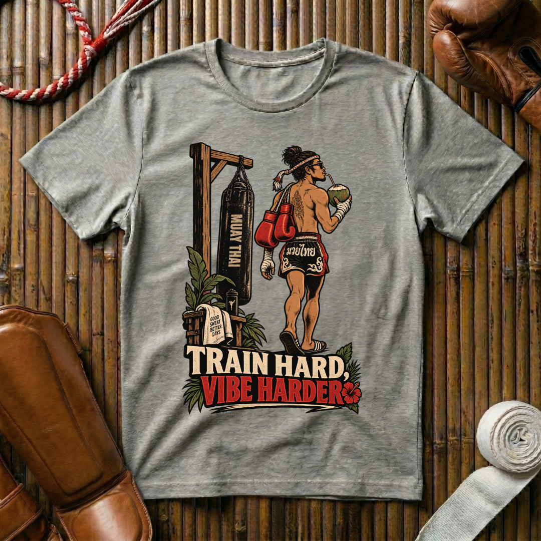 Train Hard Vibe Harder - T‑Shirt
