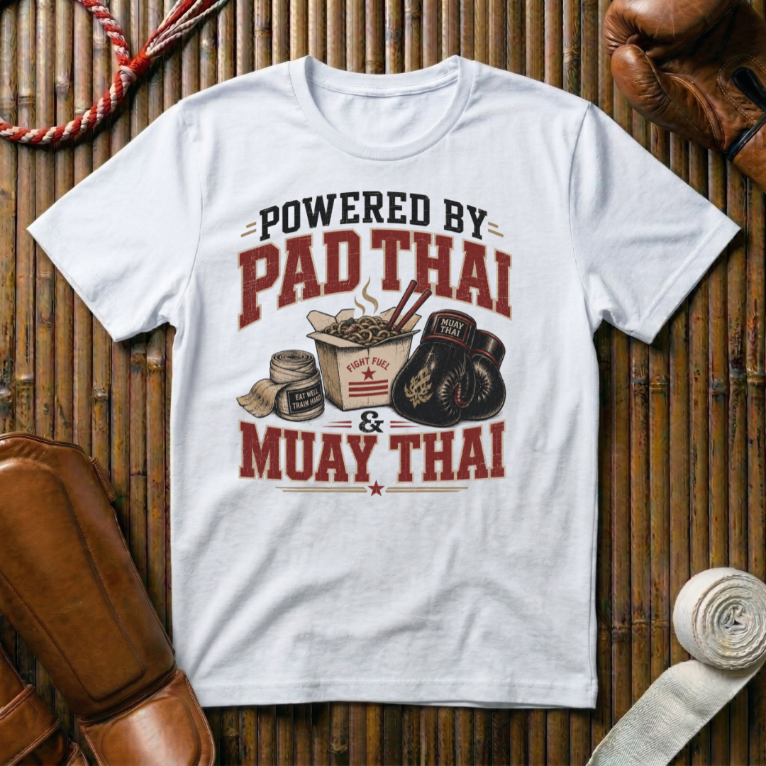 Powered By Pad Thai & Muay Thai - T‑Shirt