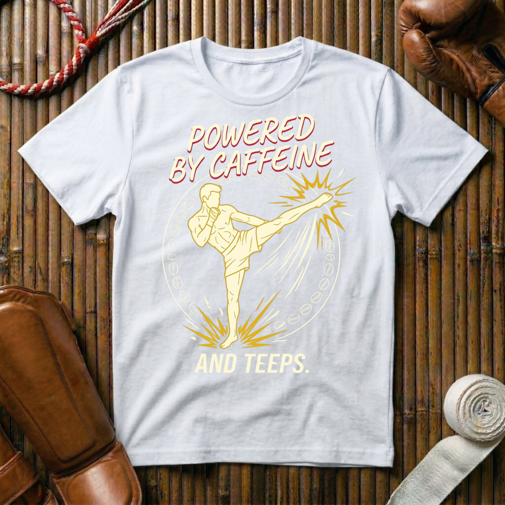 Powered By Caffeine And Teeps - T-Shirt